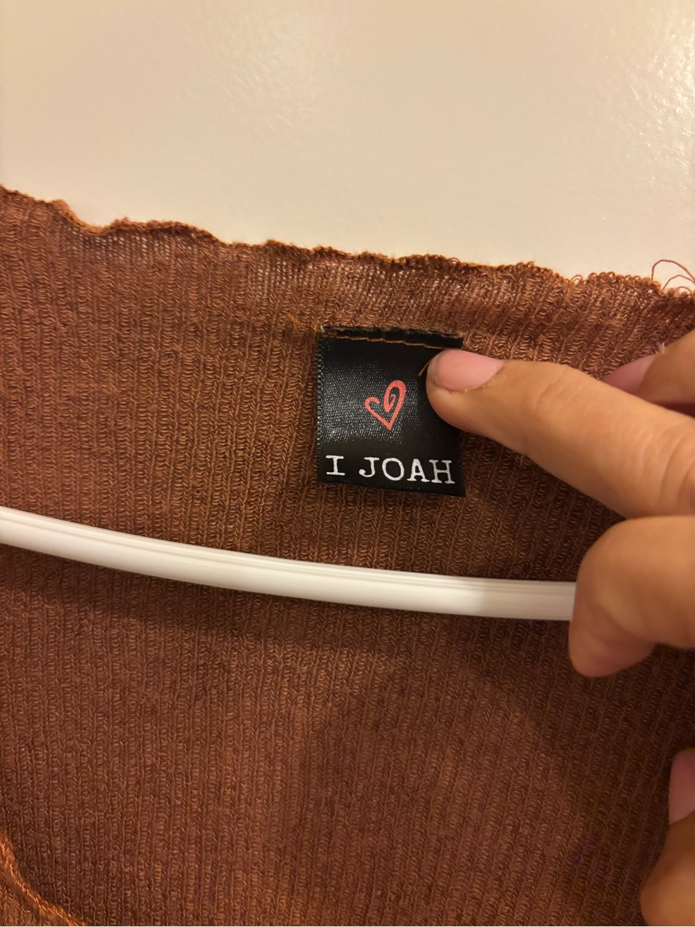 I Joah Rust Ribbed cropped Festival cardigan Small